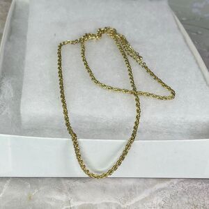 Vintage long faux gold chain rope necklace 25”